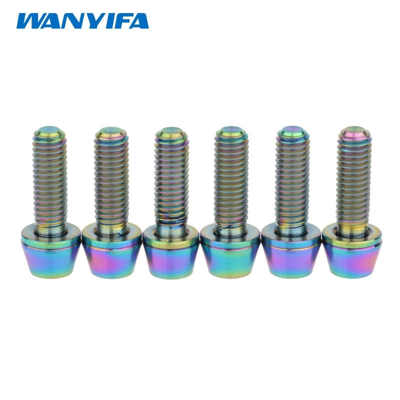 6 шт M5X16mm винты из титанового сплава золота Конус колпачки титановые для