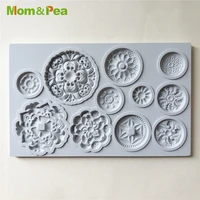 mompea gx267 round deco shaped silicone mold cake decoration fondant cake 3d mold food grade