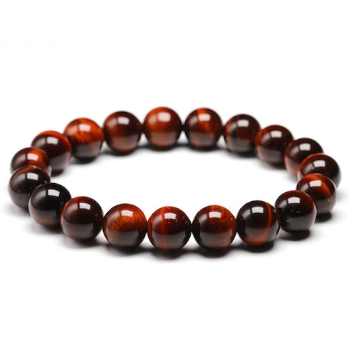 Beads 10mm Бусины Из Натурального Камня Красный браслет "тигровый глаз" прядь бисером мужской браслет Будды для женщин мужской Йога ручной работы ювелирные изделия - Цвет камня: Beads 10mm