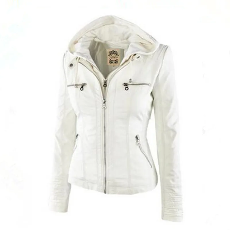 2016 Курточка бомбер Для женщин из искусственной кожи Зима Основные Пальто для