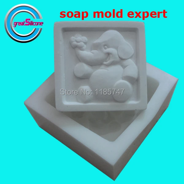 Слоны дизайн Силиконовое Мыло Форма Квадрат силиконовые формы для выпечки в виде