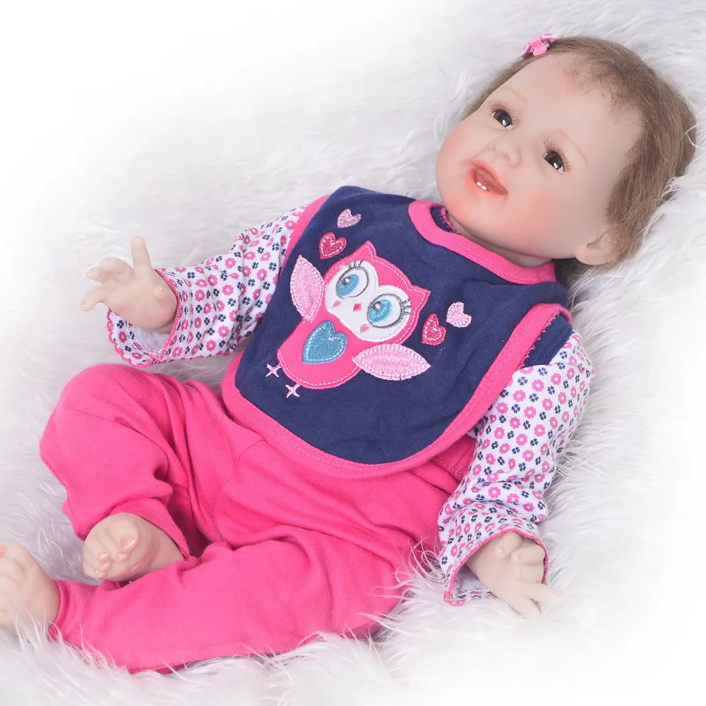 22 дюйма силиконовая виниловая Кукла Reborn Baby Реалистичная кукла для новорожденных