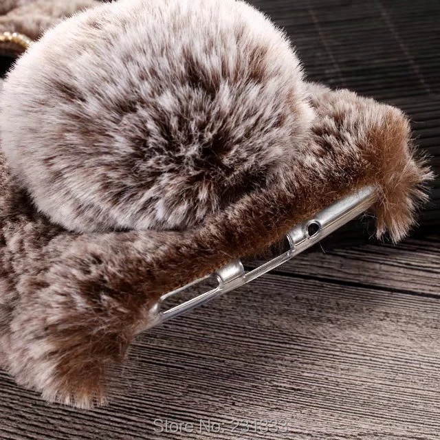 C-ku 3D Rabbit Ear Hair Diamond Bling Fur Soft TPU Case For Samsung Galaxy S8 Active Warm Cute Bowknot Skin Cover Luxury 1pcs | Мобильные