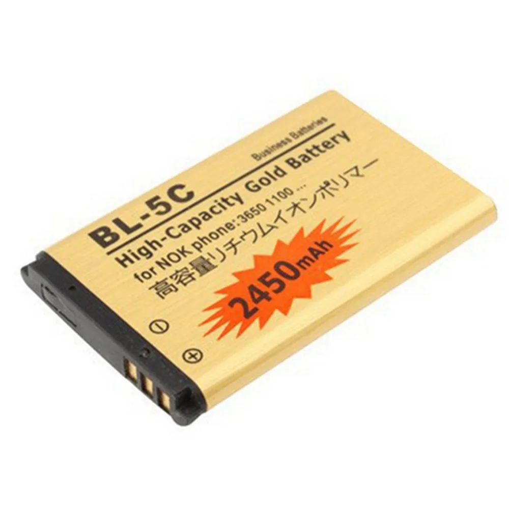 2 шт./лот АБВ Золотой акумуляторная батарея BL5C BL 5C Батарея для Nokia 2610 2600 2300 6230 6630 n70
