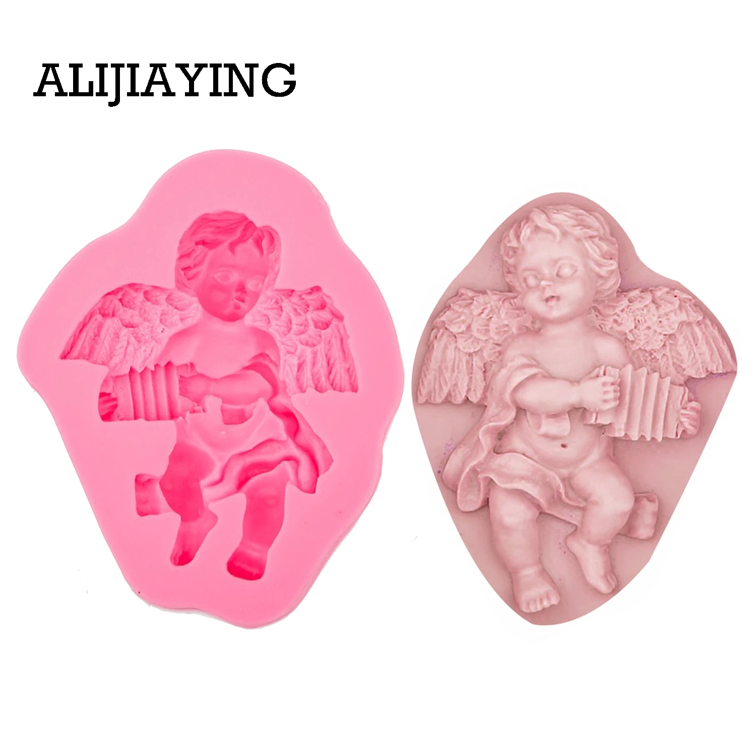 M0537 E-Clan пищевой силикон милый ангел мальчик с электронным органом Форма 3D силиконовая форма для торта инструменты для помадки торта