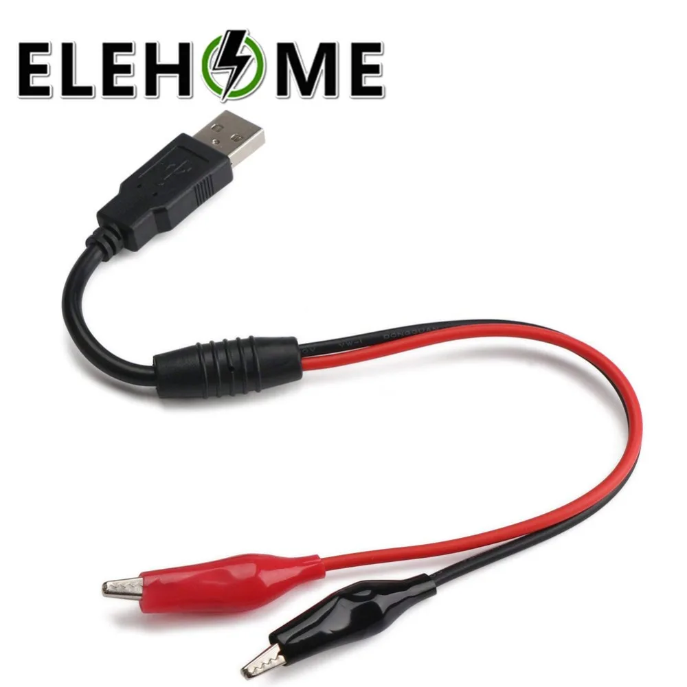 Медные зажимы аллигатора с проводом женский + Мужской USB разъем медные тестовые