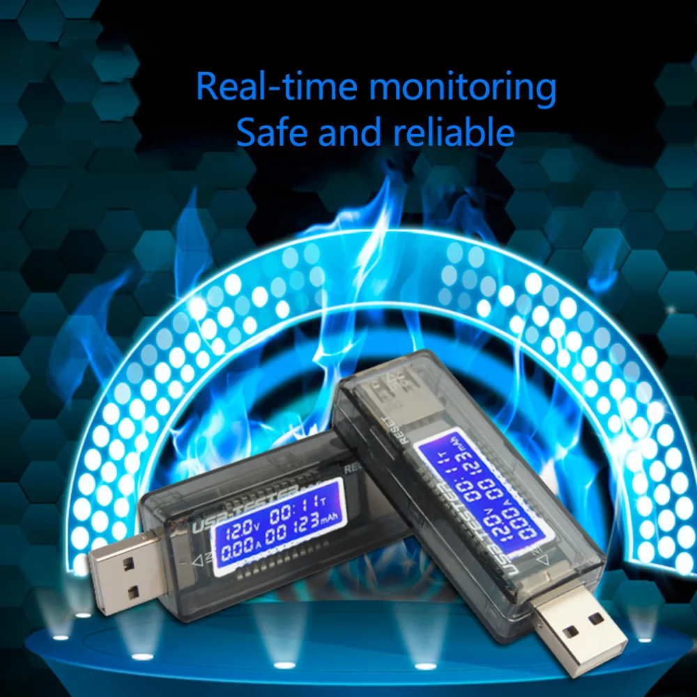 USB Detector Voltmeter Ammeter Power Capacity Tester Meter Voltage Current Mobile Power USB Charger KWS-V21