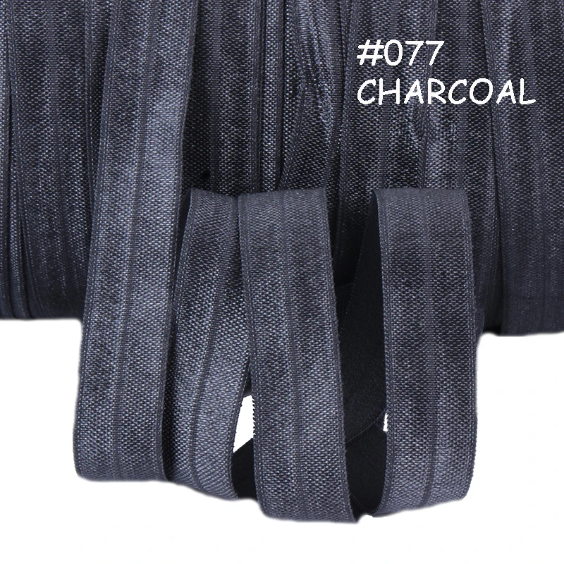 

Free shipping #077 charcoal solid fold over elastic in 5/8"