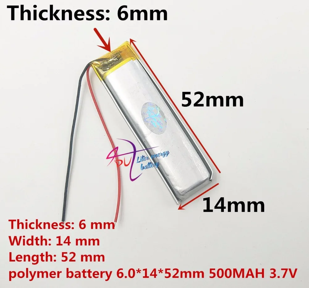 

Лучший бренд аккумуляторов 601452 061452 500 мАч MP3 MP4 рекордер Bluetooth гарнитура 3,7 В литий-полимерный аккумулятор