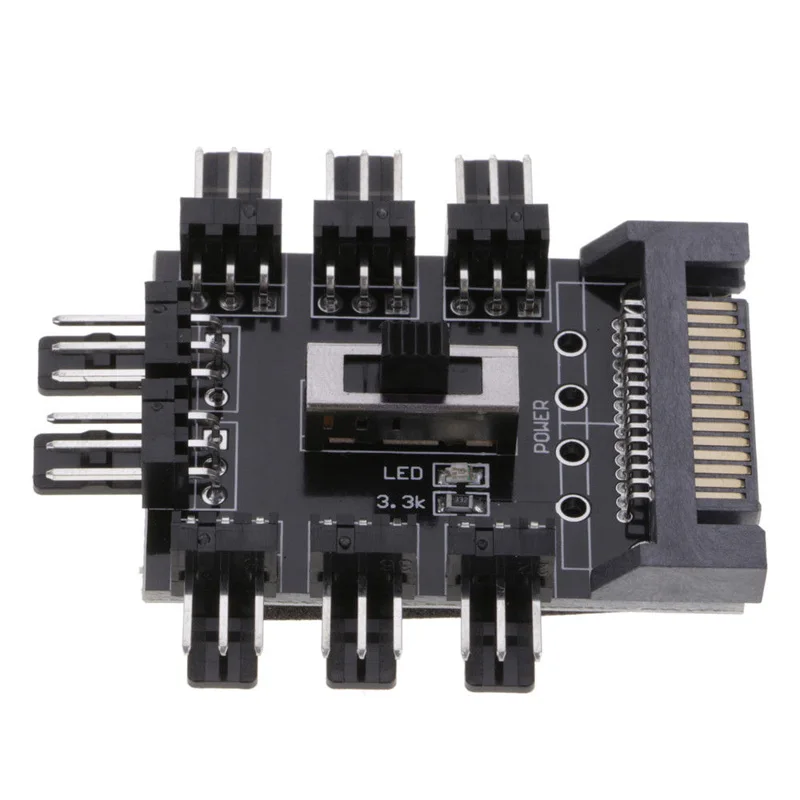 SATA Port 8 Way 3 Pin 12V PC Fan Power Cable Extender Hub Splitter Adapter | Компьютеры и офис