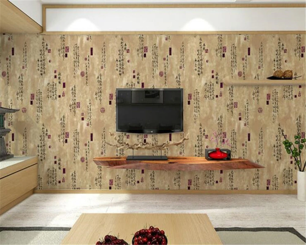 

beibehang Waterproof Chinese classical wallpaper calligraphy text study room living room hotel restaurant wall papel de parede