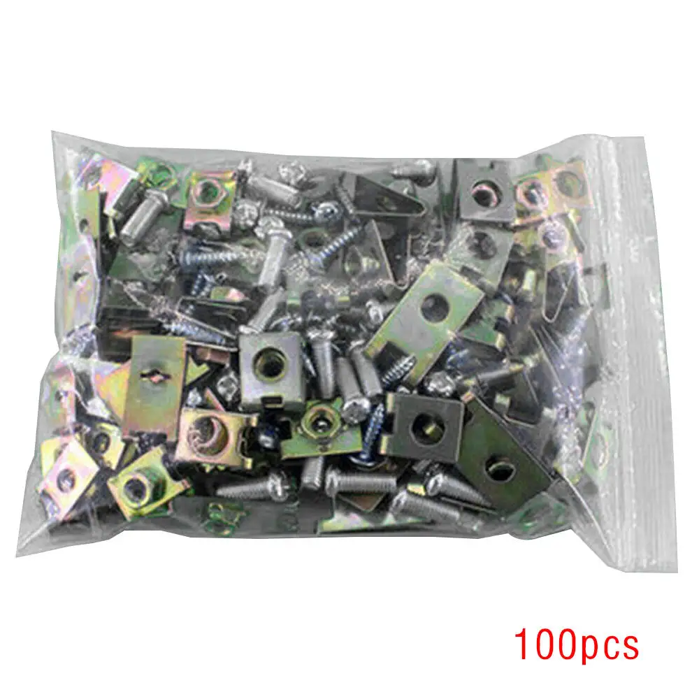 100 шт. u образные смешанные металлические автомобильные аксессуары дверная