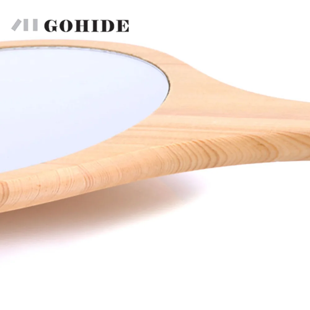 JUH Gohide Fashion Handmade Wood Handle Pocket Mirror Vintage Small Detachable Desktop Single Face Press | Дом и сад