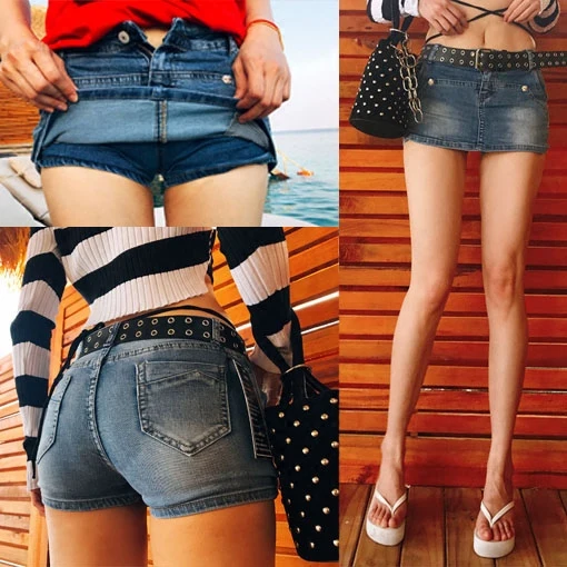 

2018 Europe and the United States false two pieces package hips shorts skirt