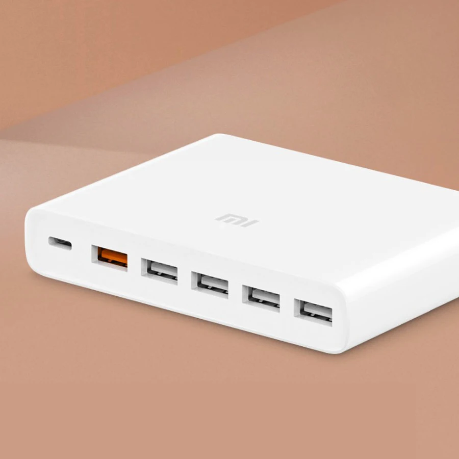 Оригинальный Xiaomi Mi USB C 60 W зарядное устройство Smart 3 0 быстрое type & A 6 порты вывода Dual
