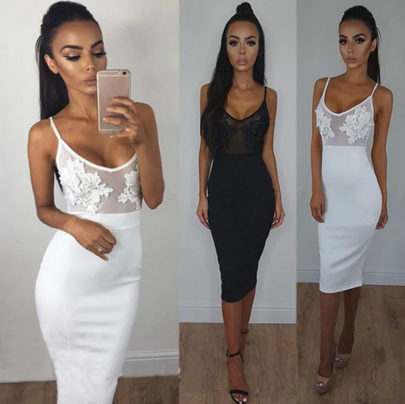 2017 Для женщин пикантные модные летние длинные Spaghtti голеностопного Длина партия