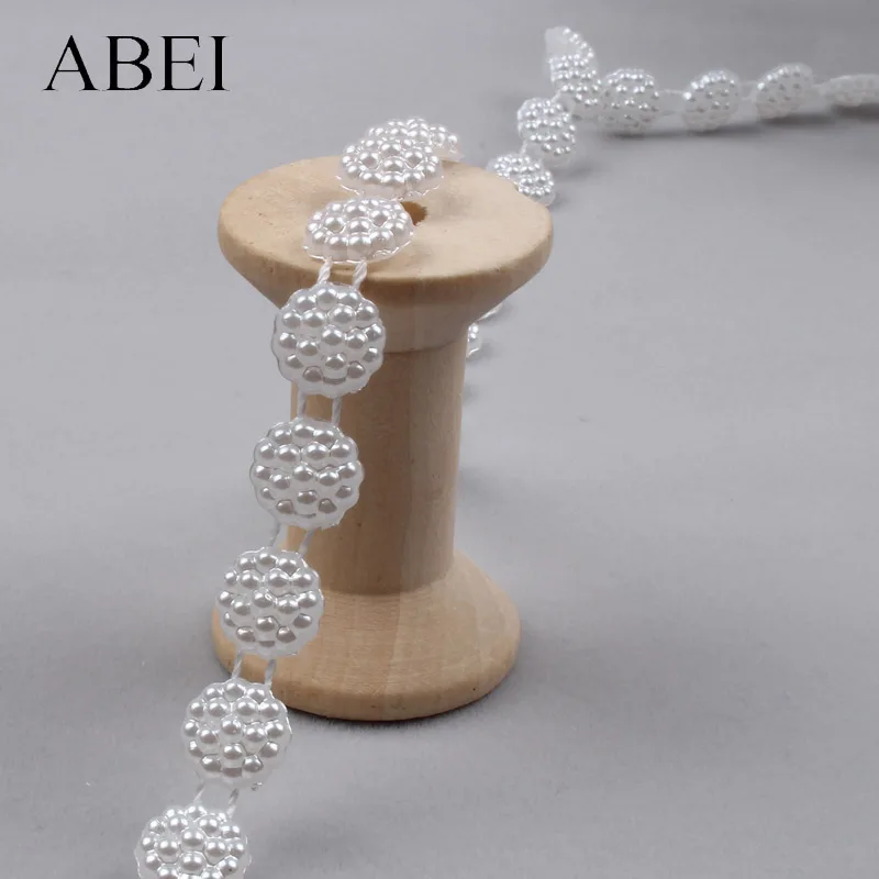 2 ярда 10 мм бусины из искусственного жемчуга хлопковая лента сделай сам Цветочная