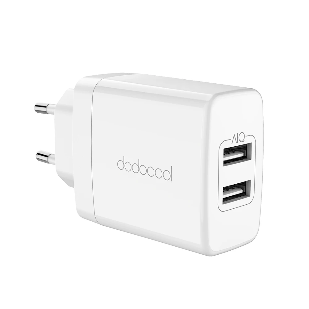 Dodocool 24 Вт Dual USB зарядное устройство для путешествий настенное зарядное устройство для мобильного телефона зарядное устройство адаптер EU UK для iPhone X 8 Plus 7 6s Xiaomi samsung - Тип штекера: Европейский Союз (ЕС)