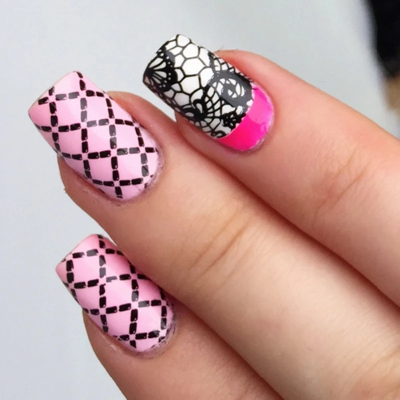 Кружевной Цветочный узор для ногтей BORN PRETTY печатная пластина дизайна шаблон