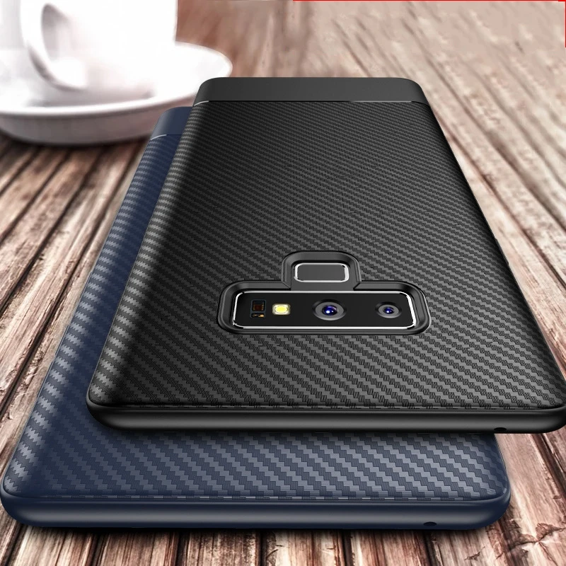 Углеродное волокно из искусственной кожи защитный чехол для телефона Samsung Galaxy S8 s9