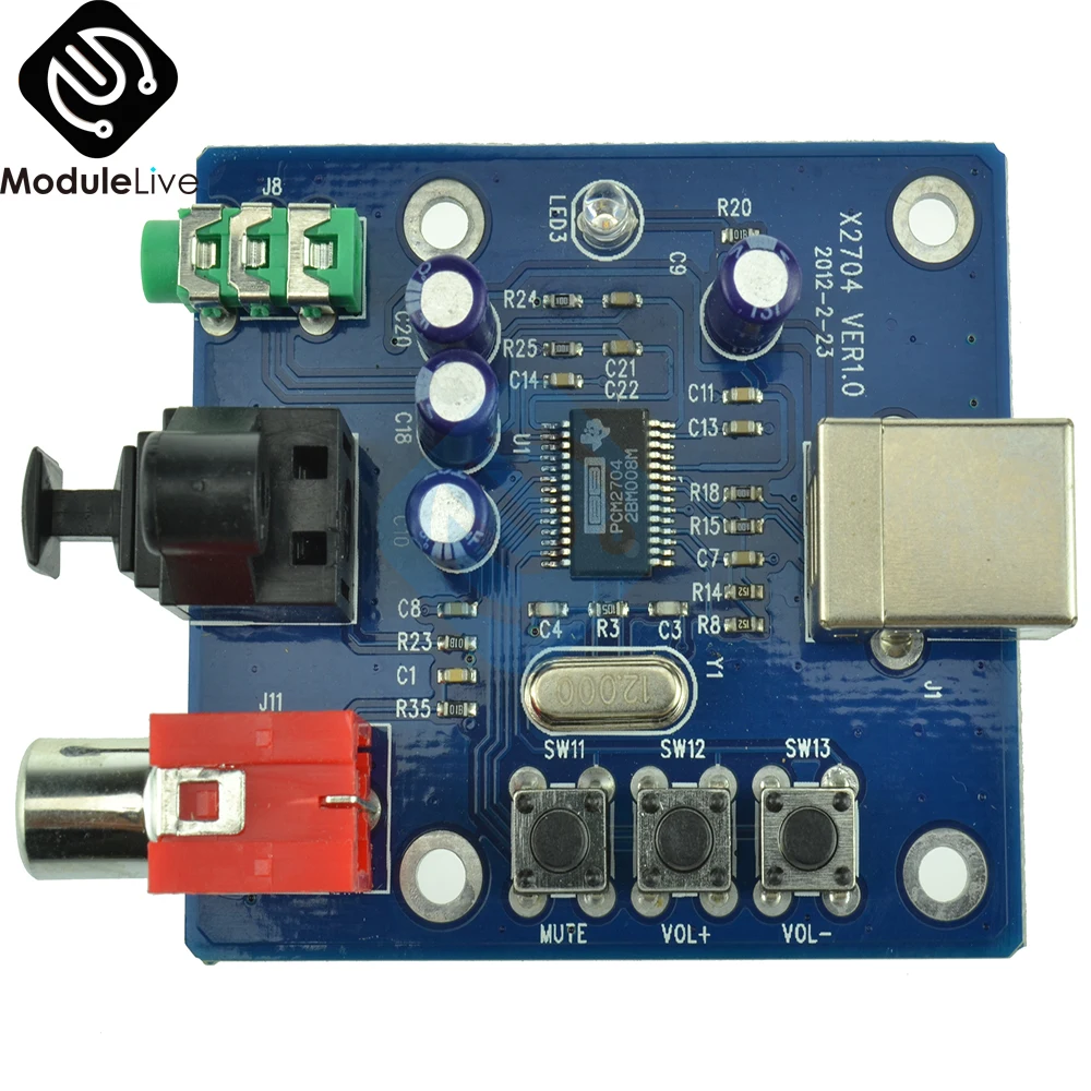 5 в PCM2704 USB DAC to S/PDIF звуковая карта выход F/PC 2 канальный аналоговый интерфейс