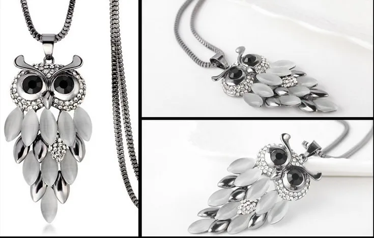 Женское длинное ожерелье с кулоном в виде совы | Украшения и аксессуары