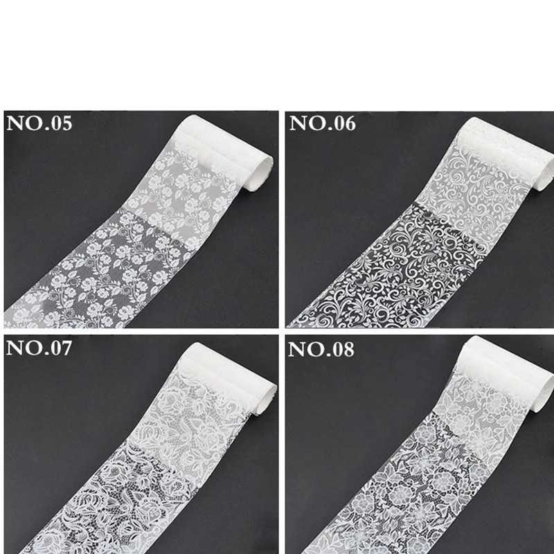 2016 белые кружева звезда Стикеры ногтей печати блестящей гладкой разноцветными