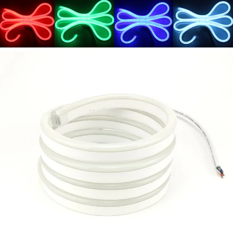 Светодиодная лента 12 в RGB неоновый светильник 5050 DIY ruvan 80 светодиодов/м для рекламы
