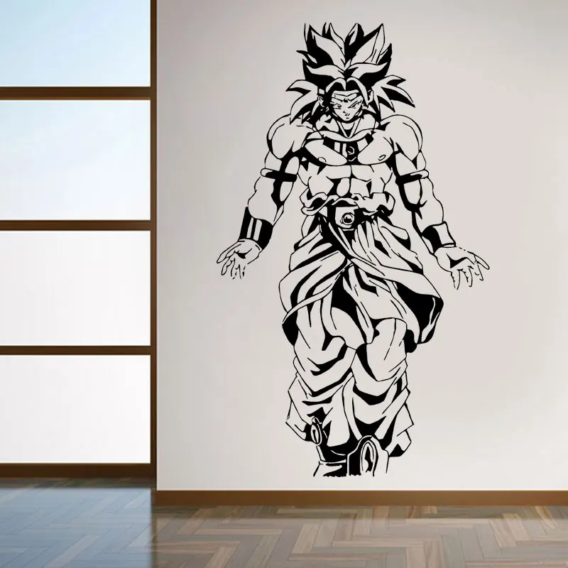 Виниловая наклейка на стену Dragon Ball z Broly аниме японский мультфильм искусство F744 - Цвет: Черный