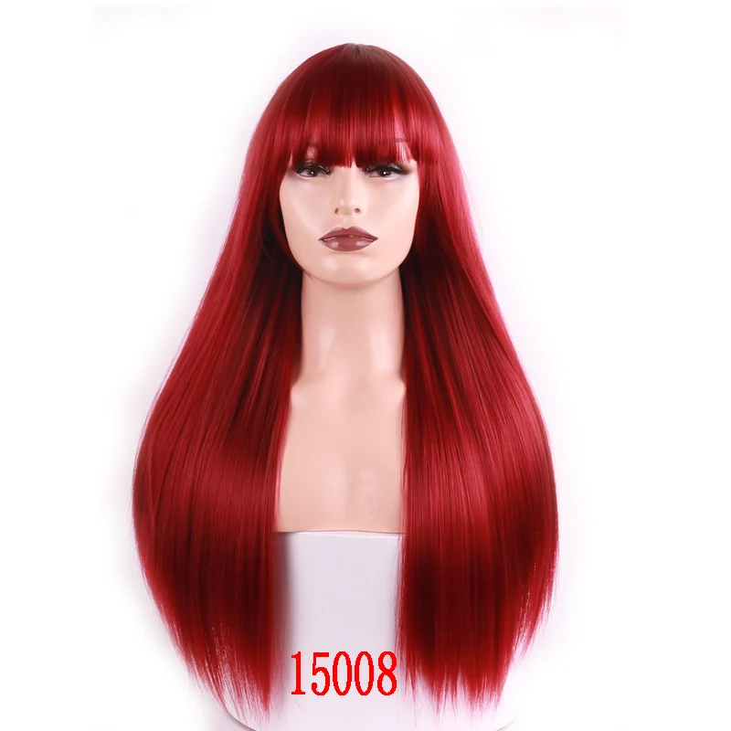 MERISI волосы длинный прямой светильник блонд парик для женщин афроамериканские синтетические парики с челкой термостойкие
