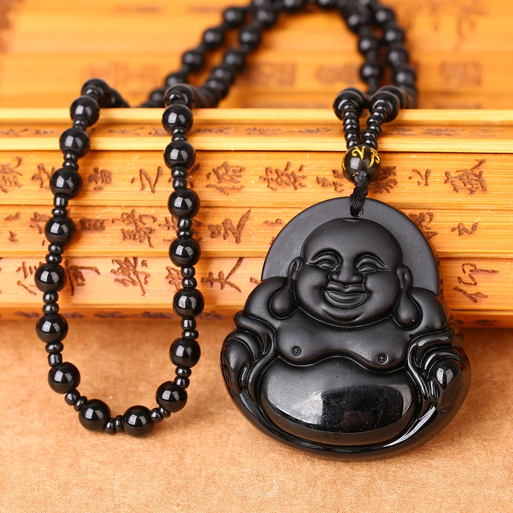 2018 натуральный черный дракон из обсидиана капля амулет подвеска счастливая Maitreya