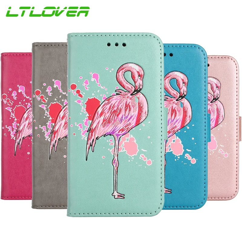 Для huawei P8 Lite 2017 крышка Фламинго Pattern кошелек Стенд кожаный чехол для P10 чехлы