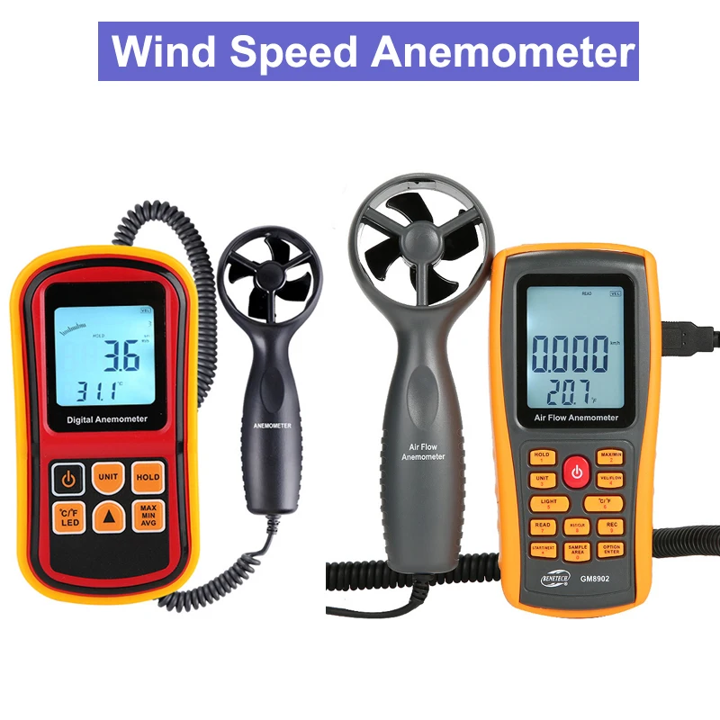 Ручной измерительный инструмент RZ8901/RZ8902 цифровой анемометр с измерением