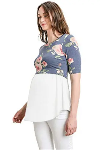 

Women Pregnant Maternity Clothes Nursing Top Breastfeeding Floral T-Shirt Blouse