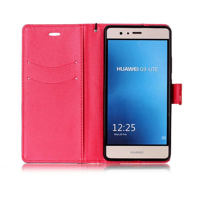Флип PU книжка тип Кожаные чехлы на Телефон Huawei P9 Lite версия чехол Двойной цвет