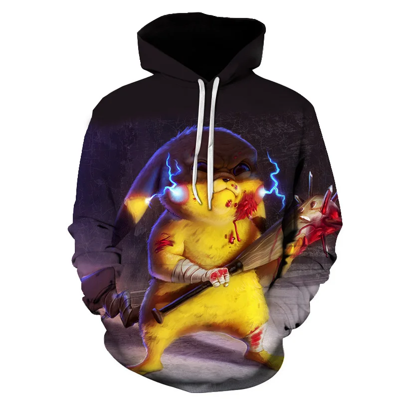 

Pokemon Detective Pikachu Men Women Hoodie Sweatshirt 3D Printed Anime Cartoon Pikachu Cute Hoodies Japan mujer clothes