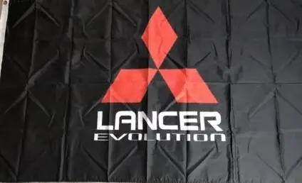 Флаг Mitsubishi Lancer Evo черный|Флаги баннеры и аксессуары| |