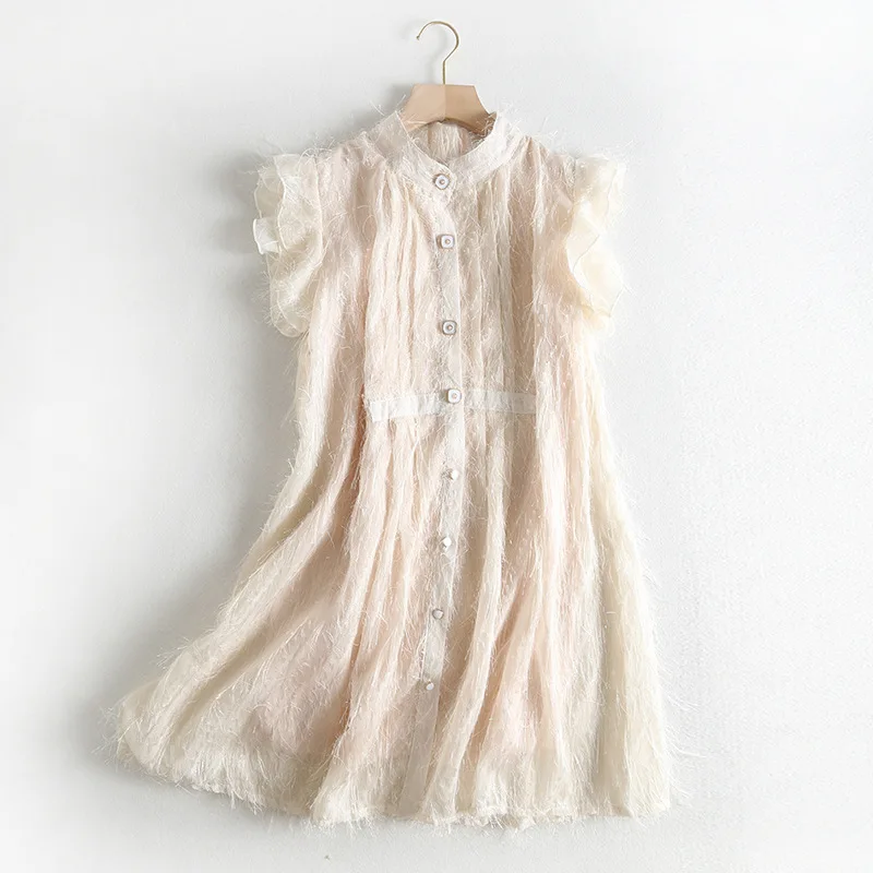 Платье женское вечернее с рукавом бабочкой и кисточками мини платье|Женские