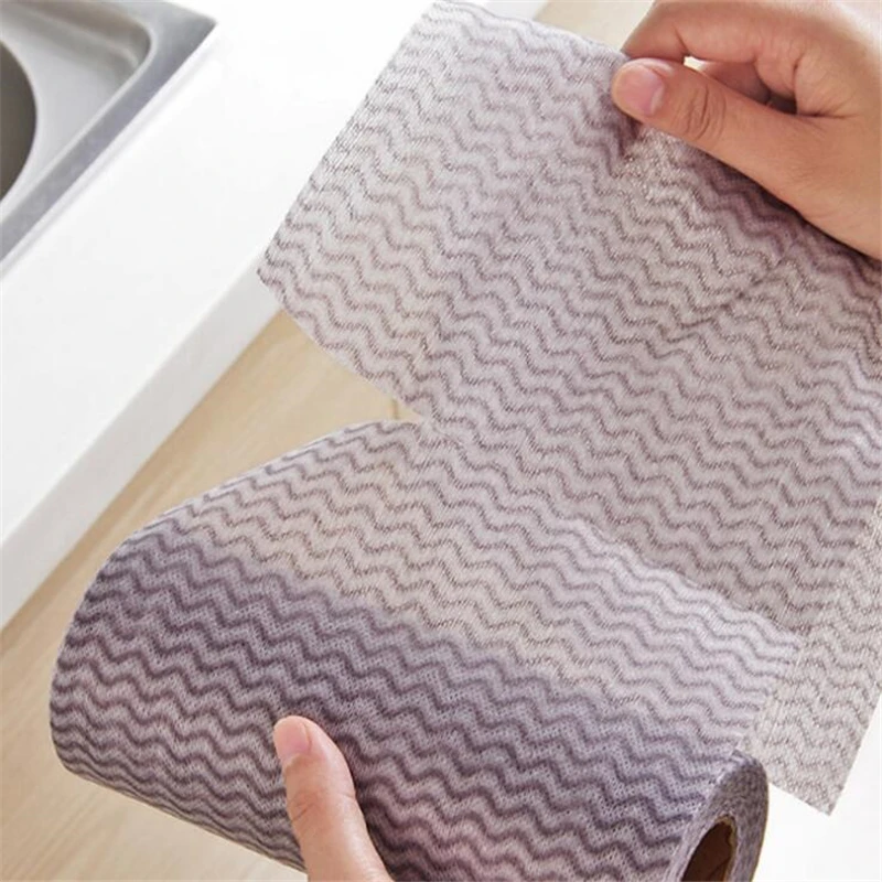 1 Roll/50pcs Disposable Household Non-Woven Kitchen Cleaning Cloth Wipes Multi-Function Rag | Дом и сад