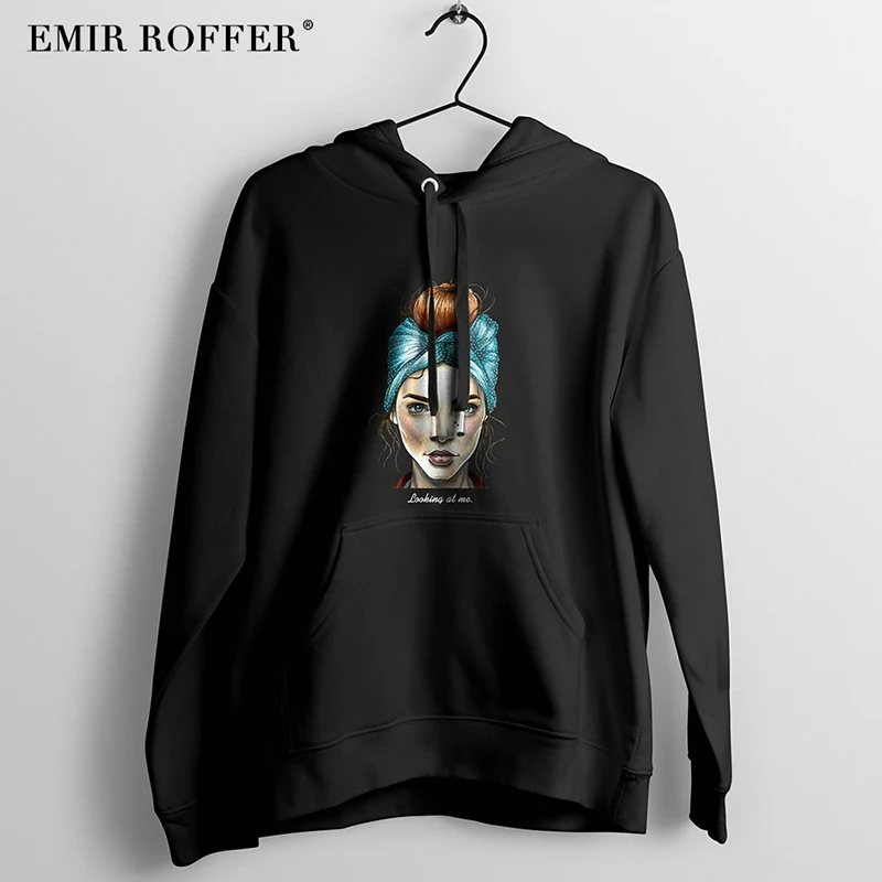EMIR ROFFER,, модная уличная одежда, Харадзюку, толстовки, женские толстовки, большие размеры, с капюшоном, теплая женская зимняя одежда