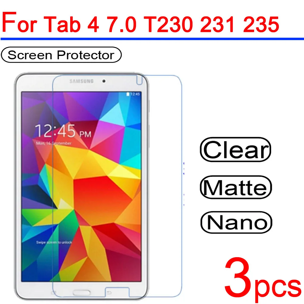 3 шт. ультра прозрачное защитное покрытие ЖК-экрана для Samsung Galaxy Tab 4 7 0 8 10 1 T530 T330 T230