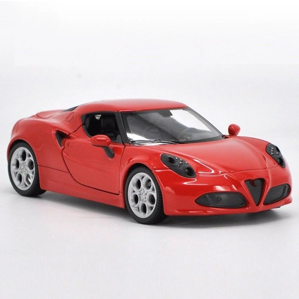 Детские игрушки, 1:24, красные классические машинки, красные, Alfa Romeo 4C, литье под давлением, модель автомобиля, игрушка в подарок, игрушки для коллекции