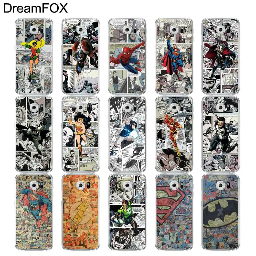 DREAMFOX L103 America Marvel Soft TPU Silicone Cover For Samsung Galaxy S5 S6 S7 S8 S9 S10 S11 5G S11E S10E Lite Edge Plus Case |