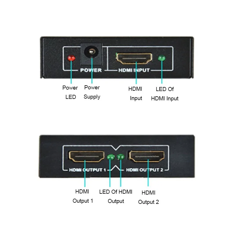 HDMI сплиттер 1In 2 Out Full HD 1080p видео переключатель для HDCP HDTV DVD PS3 с кабелем питания