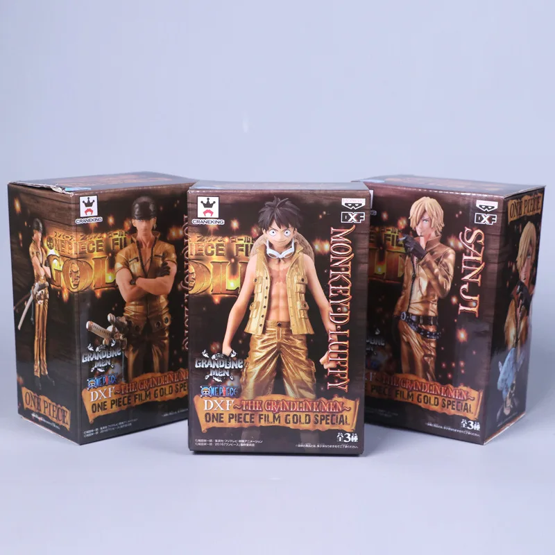 Аниме one piece action golden Roronoa Zoro Monkey D Luffy Vinsmoke Sanji ПВХ экшн фигурка коллекционные модели