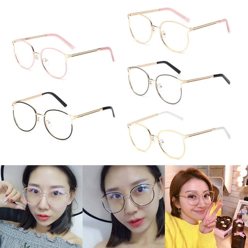 Optical Glasses Fashion Retro Cat Eye Metal Frame Clear Lens Women Men Spectacle | Аксессуары для одежды