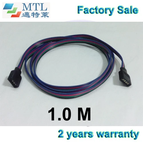 

RGB Удлинительный кабель провод длиной 1 м, 22 AWG, 50 шт./лот, 4-контактный разъем «мама», для светодиодной ленты 5050 RGB 10 мм PCB, оптовая продажа с завода