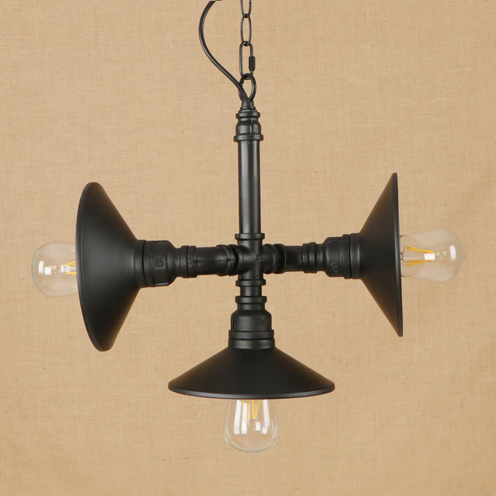 Винтажная Серебряная Подвесная лампа с железной росписью Светодиодная 3