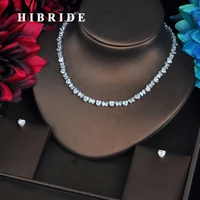 hibride sparkling heart shape clear cubic zircon jewelry sets for women necklace set wedding dress accessories wholsales n 566