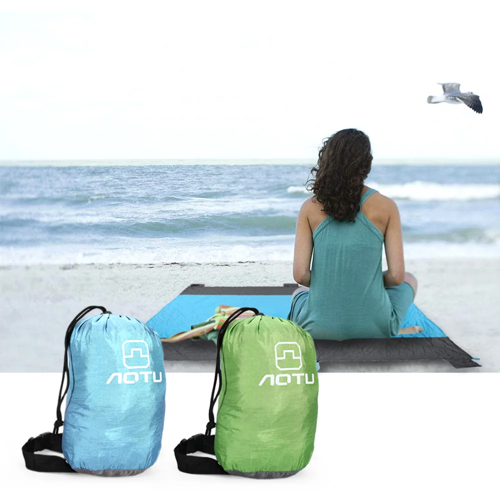 AOTU at6235 Портативный пляжные Коврики Sandproof Одеяло с 6 карман для пикника Кемпинг